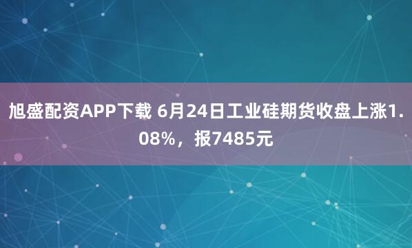 旭盛配资APP下载 6月24日工业硅期货收盘上涨1.08%，报7485元